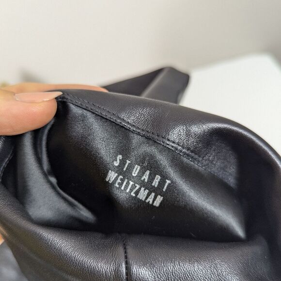 STUART weitzman Black Knee High Leather Boots Platform Heels Size 8 - Picture 10 of 12